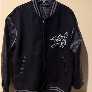 Louis Vuitton Black and Gray Varsity Jacket